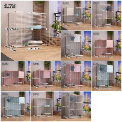 Gaiola para Gatos para Uso Doméstico, Casa para Gatos Interna com Espaço Livre, Abrigo para Gatos, Ninho para Gatos, Gaiola para Pets, Vila para Gatos Pequenos de Três Andares