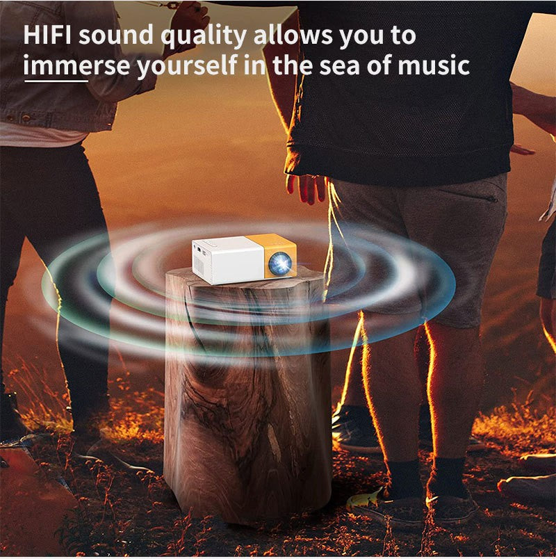 Mini projetor portátil YG300 com suporte a memória de ultra-alta definição para HDTMI, USB e SD, para cinema ao ar livre e projeção de home theater
