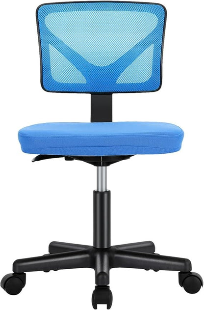 Cadeira de Escritório Ergonômica Giratória com Encosto Baixo, Rodas e Assento Confortável Sem Braços