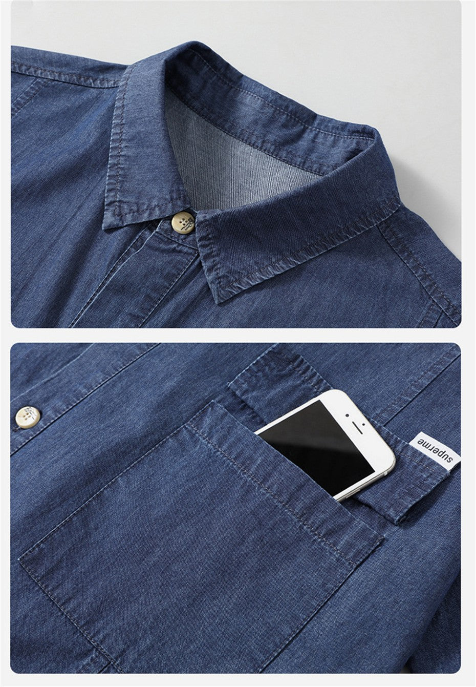 Summer Denim Shirt Men Short Sleeve Denim Shirts Jackets Male Plus Size 10XL Jean Shirts Blue Solid Color Tops Summer