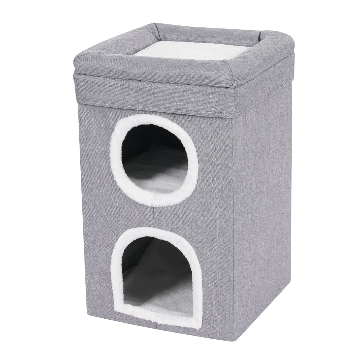 Casa para Gatos, Cama Interna para Gatos, Apartamento Moderno e Fofo para Gatos, Ninho Dobrável para Gatos - Cinza?para Uso Doméstico, Pet Shop