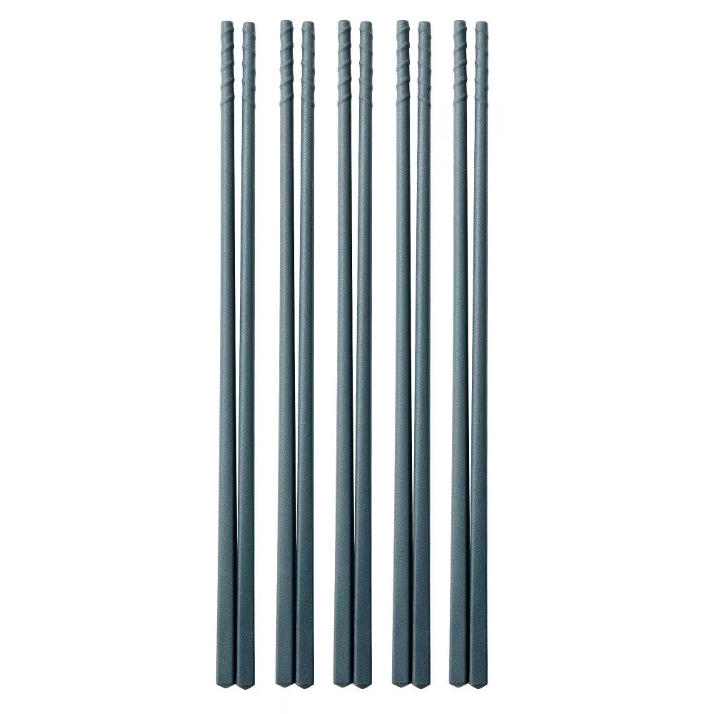 5 Pairs of Fiberglass Chopsticks Set 9.5 in Reusable Chinese Style Chopsticks Non-slip Easy To Use Bright Colors Dishwasher Safe