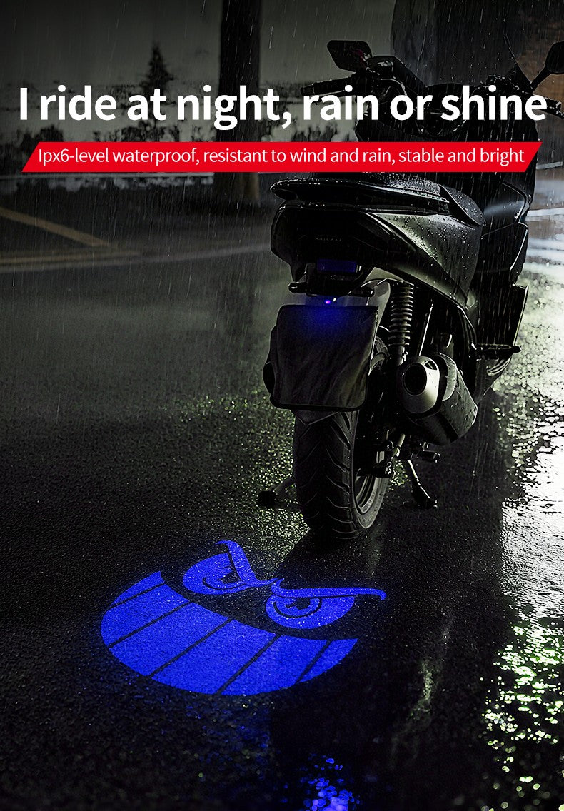 Luz de projeção de motocicleta e veículo elétrico olho de diabo LED de alta definição luz de placa anti-colisão traseira mod