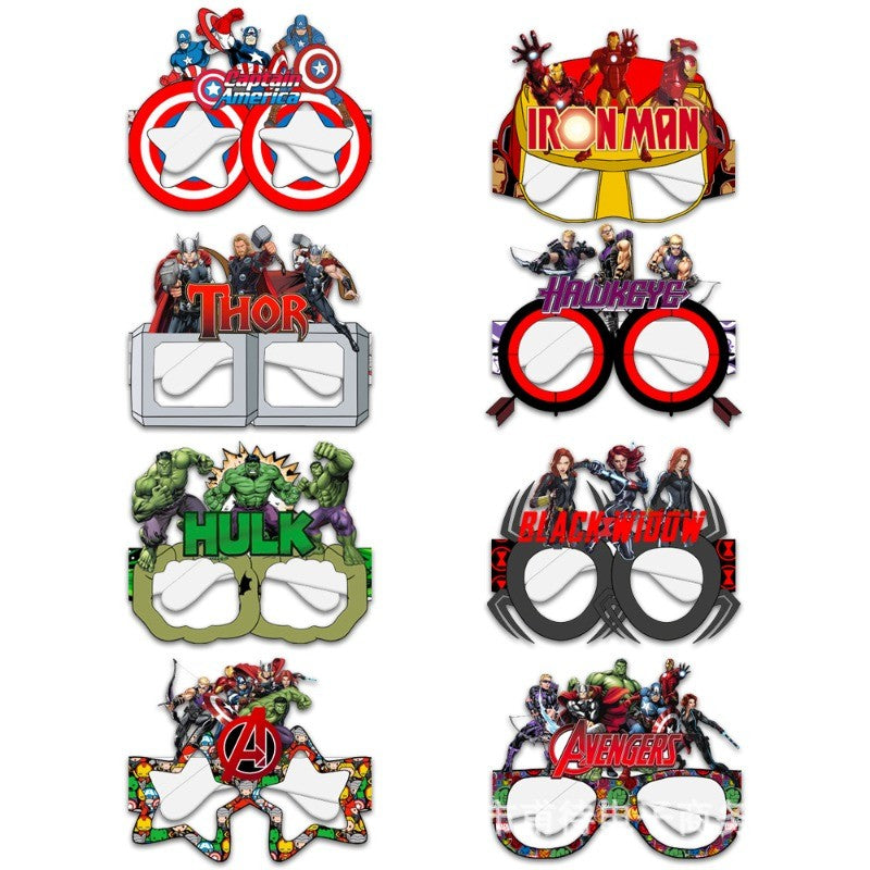 Marvel Spiderman Glasses Party Decoration Set Birthday Gift Party Halloween Cool Accessories Favorite Ornament for Boy 8/16Pcs