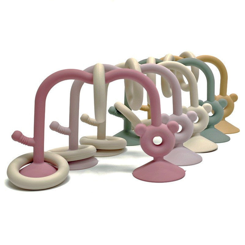 Brinquedos de contas labirinto para bebês, brinquedo de silicone visual para mastigar e moer, brinquedos educativos de contas labirinto com ventosa para a primeira infância