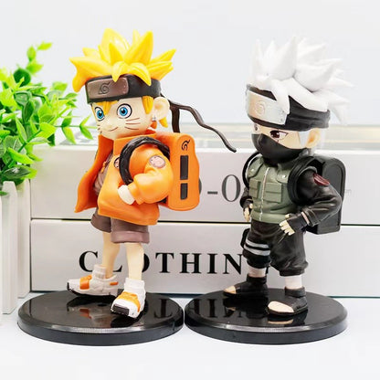 2026 Hot Hatake Kakashi Naruto Uzumaki Q Edição Figura Mochila Modelo Criativo Boneco de Alto Valor com Base Carro Enfeites de Mesa