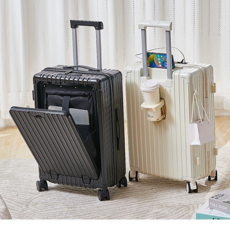 New multifunctional luggage with front opening 20 inch password travel case 26 inch men's and women's large capacity luggage wit