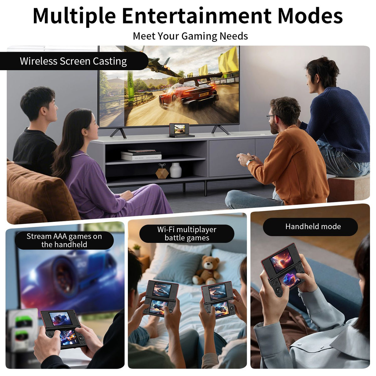 ANPOWN Anbernic RG DS Handheld Game Console Player Dual 4.0 IPS Screen Android 14 Dual App Split Retro Video Game Consoles