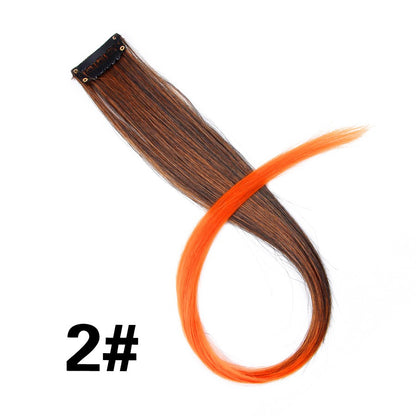 Apliques Sintéticos Presilha de Uma Peça Extensões de Cabelo Arco-Íris Cabelo Sintético Liso Peças de Cabelo de 45cm Longo Ombré Rosa Roxo Vermelho Azul