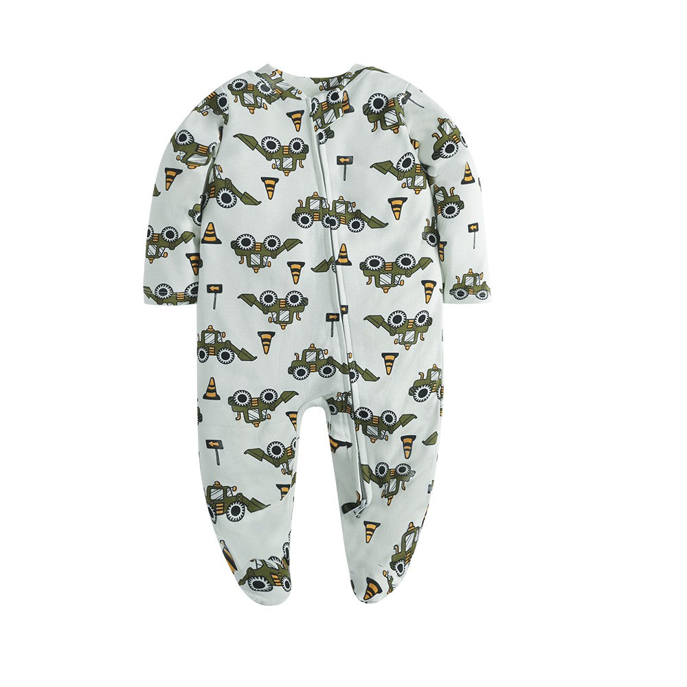 Newborn Footed Pajamas Zipper Girl and Boy Romper Long Sleeve Jumpsuit Cotton Solid White Fashion 0-12 Months Baby Clothes ?