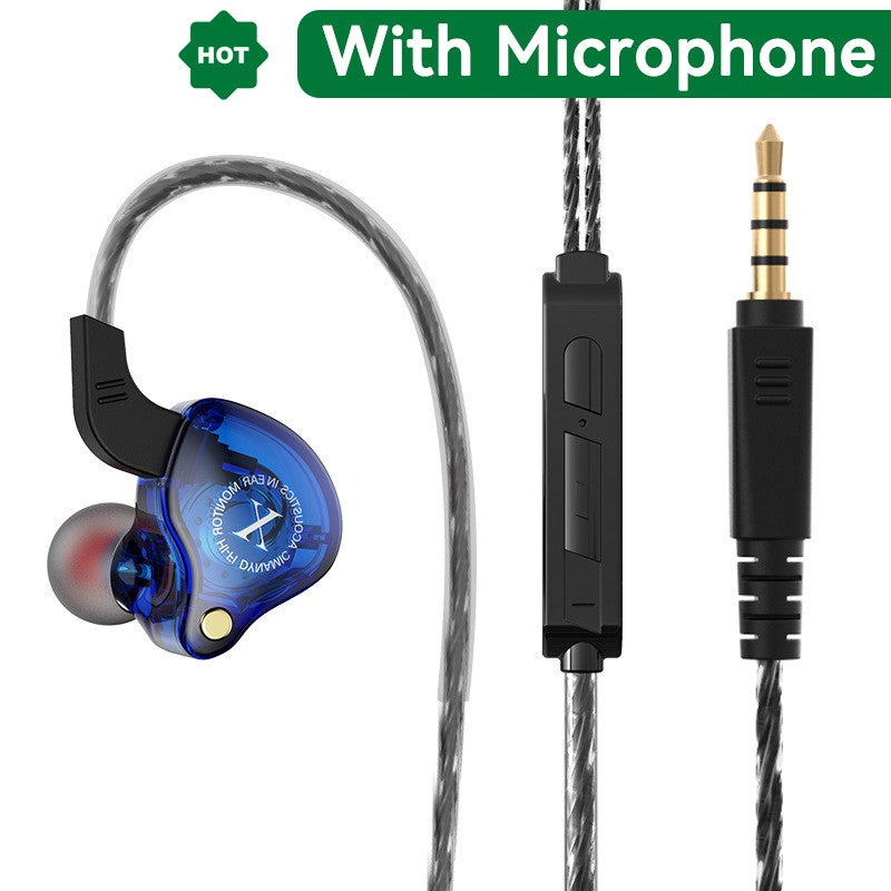Fones de ouvido móveis com fio, graves potentes, 3,5 mm para telefone, fones de ouvido estéreo intra-auriculares com microfone, fones de ouvido Hifi para música e esporte