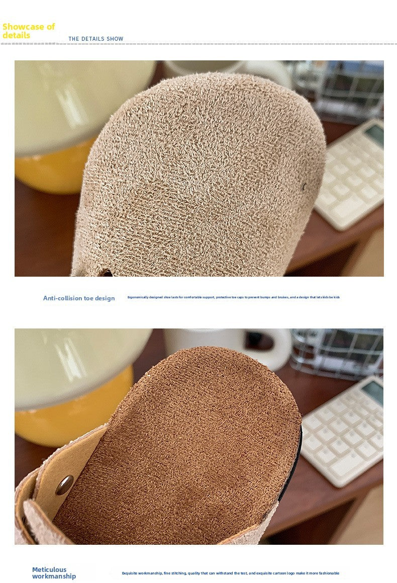 2025 Children's Birkfoot Summer New Anti-slip Soft Bottom Single Shoes Girls Boys Baby Bean Bean Birk Foot Slippers Summer