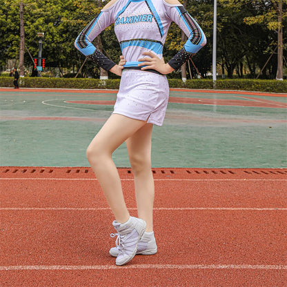BAXINIER Girls White High Top Cheerleading Shoes Lightweight Youth Cheer Competition Sneakers Training Dance Tennis Shoes