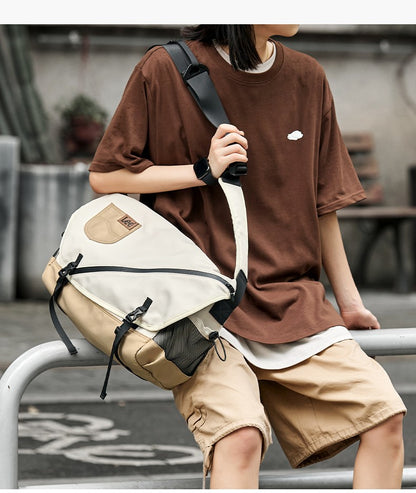 LEE Unisex Waterproof Nylon Travel Crossbody Shoulder Bag Women Man Casual Large Flip Messenger Bag Student Satchel School Bag