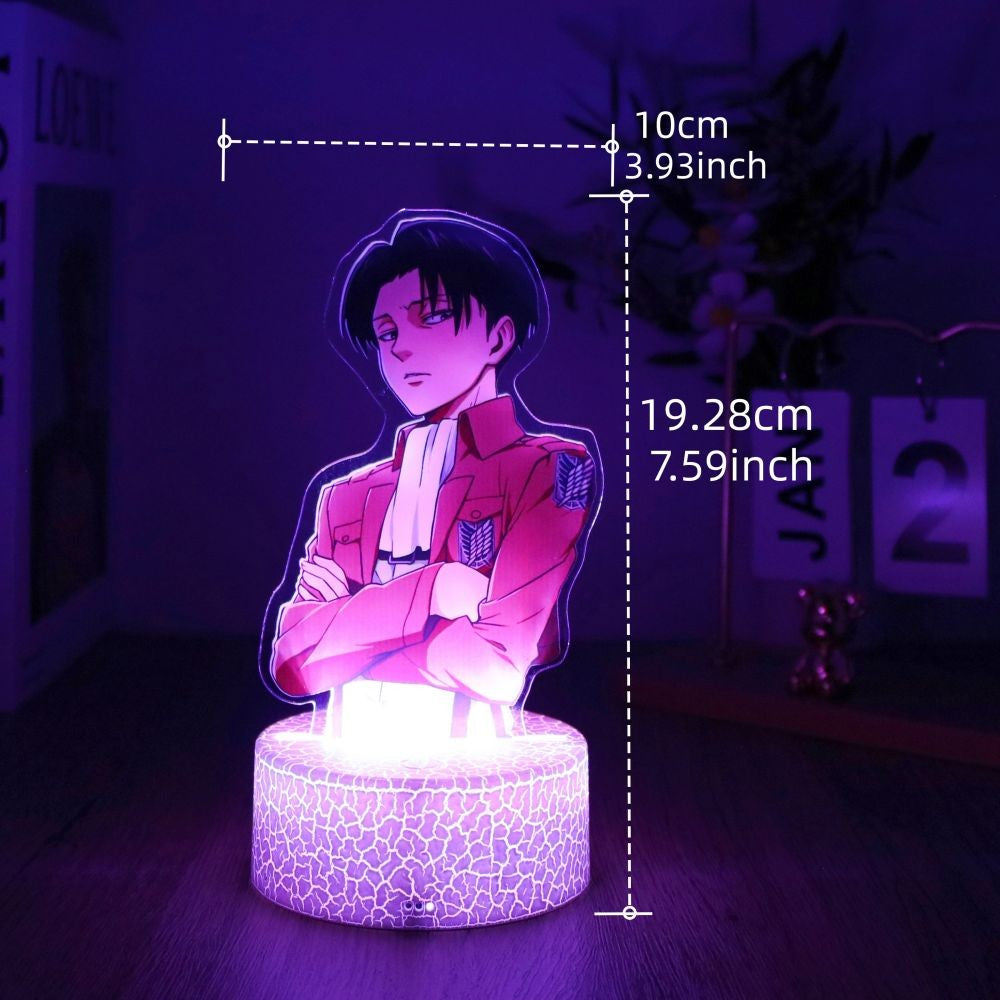 Anime Figures Attack on Titan 3D Lamp LED Night Light RGB16 Colors Lamps Remote Standing Sign Decor Bedroom Home Kids Toys Gifts