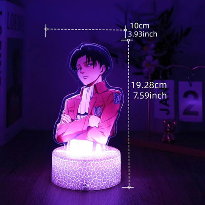 Anime Figures Attack on Titan 3D Lamp LED Night Light RGB16 Colors Lamps Remote Standing Sign Decor Bedroom Home Kids Toys Gifts