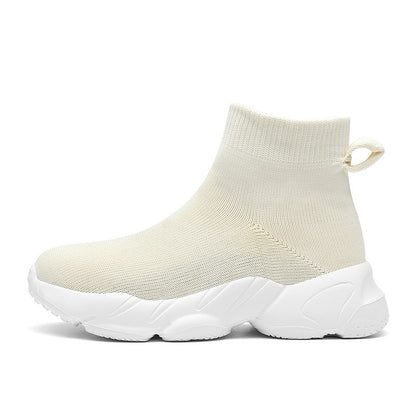 Kid Shoes Sneakers Fashion Knit Luxury Designer High Top Children Shoes Comfortable Casual Running Sports Tennis Shoes Boy Girls