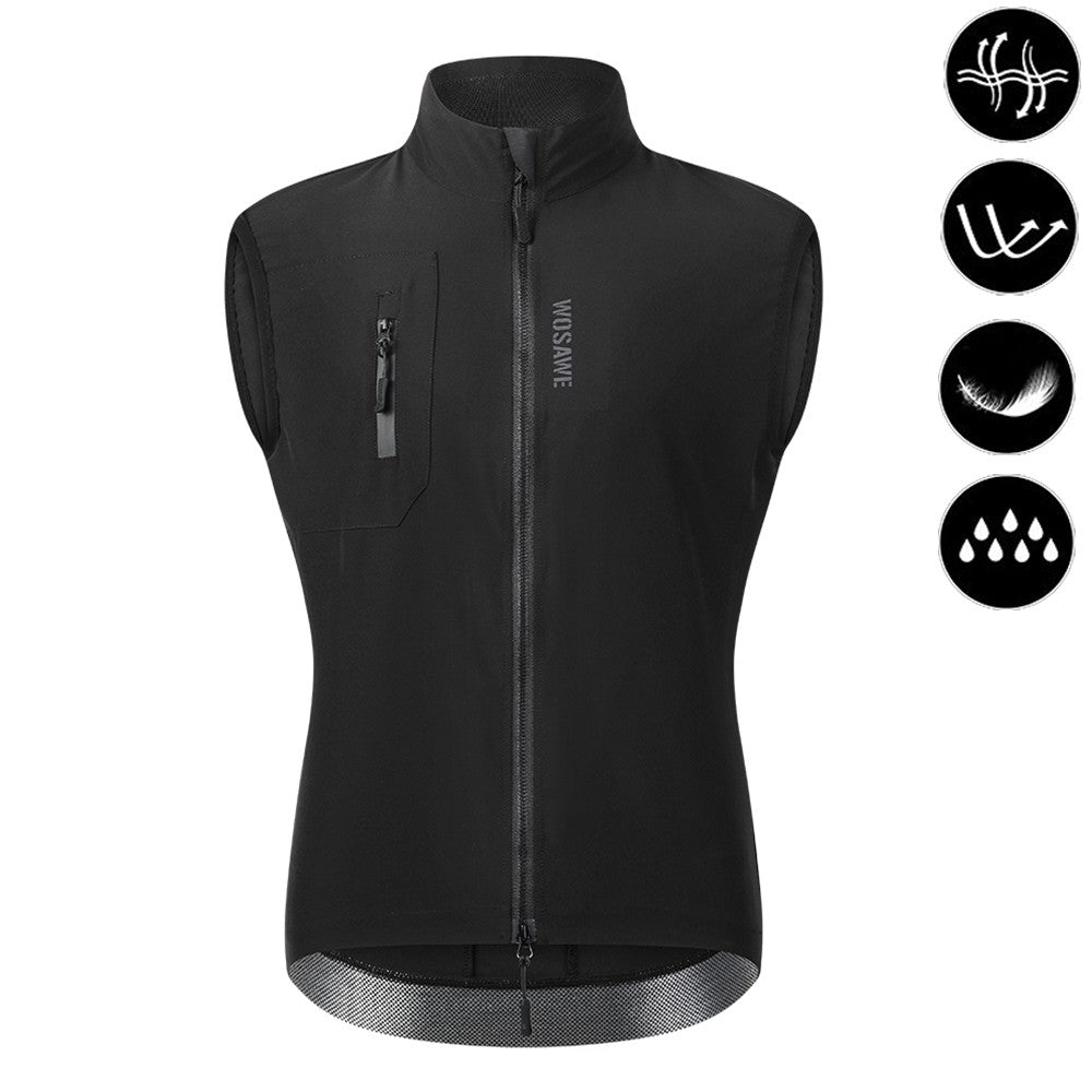 WOSAWE Mens Cycling Windproof Jacket Ultralight Windbreaker MTB Road Bike Vest Water Resistant Long Jersey with 2 way YKK zipper