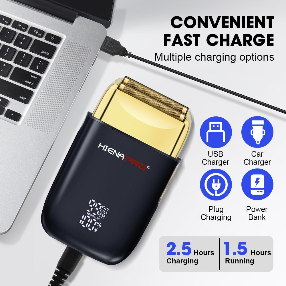HIENA shaving machine men Electric shaver Hair clipper Rechargeable Metal Housing Pro Electric Shaver For Men Electric home