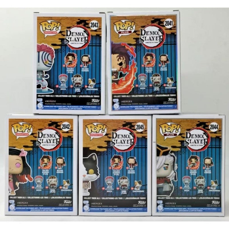 Funko Pop Genuíno Demon Slayer Akaza Kamado Tanjiro Kamado Nezuko Boneco de Ação Modelo 2041 2042 2043 Escultura de Vinil Bonecas de Presente