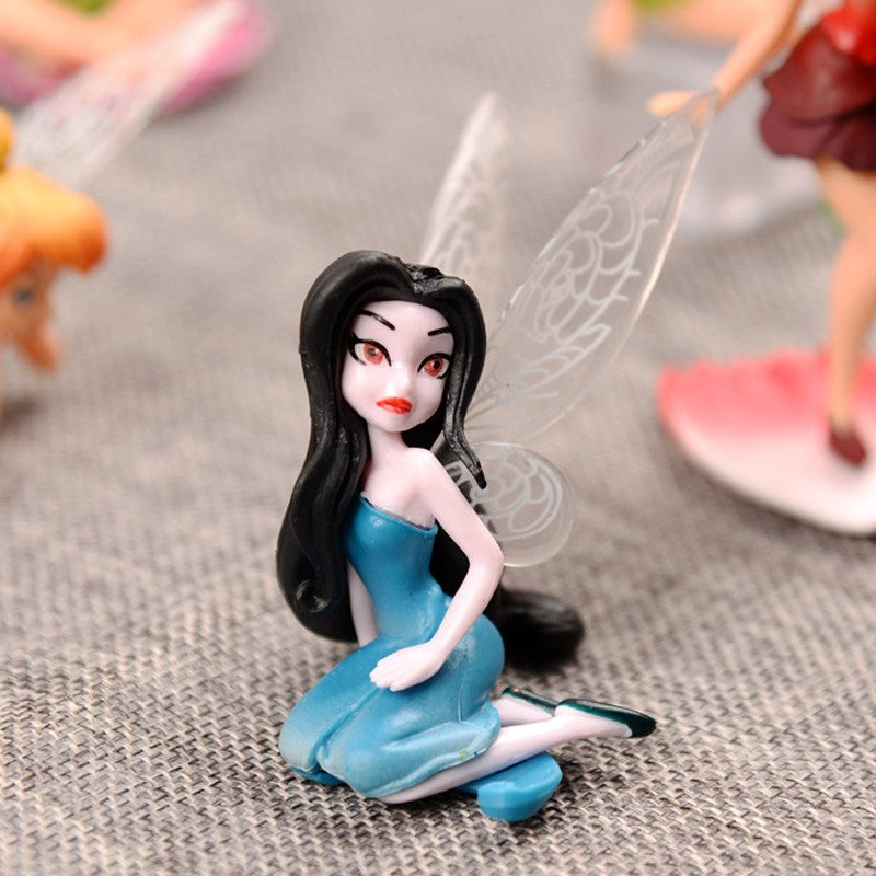 6 pçs/conjunto Anime Tinkerbell Contos de Fadas Meninas Fada Sino PVC Figuras de Ação Brinquedos
