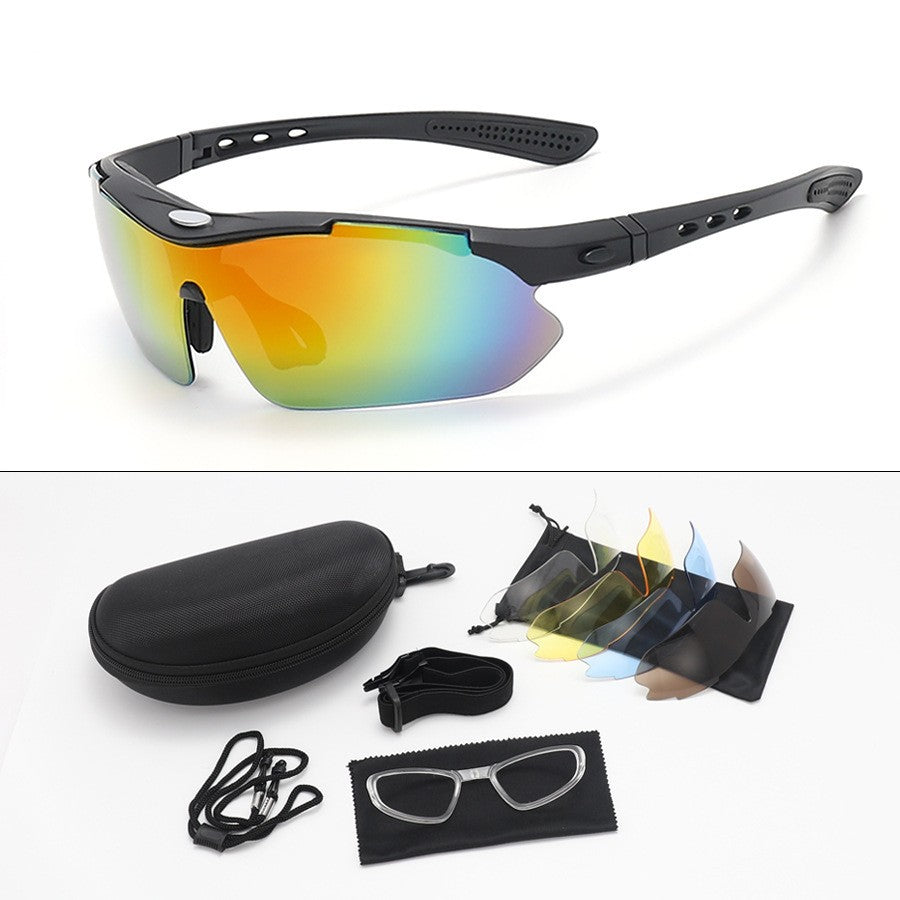 New 5 Lens Set Polarized Tactical Goggles Men Outdoor Sports Windproof Dustproof Climbing Glasses Safety Protective Glasses