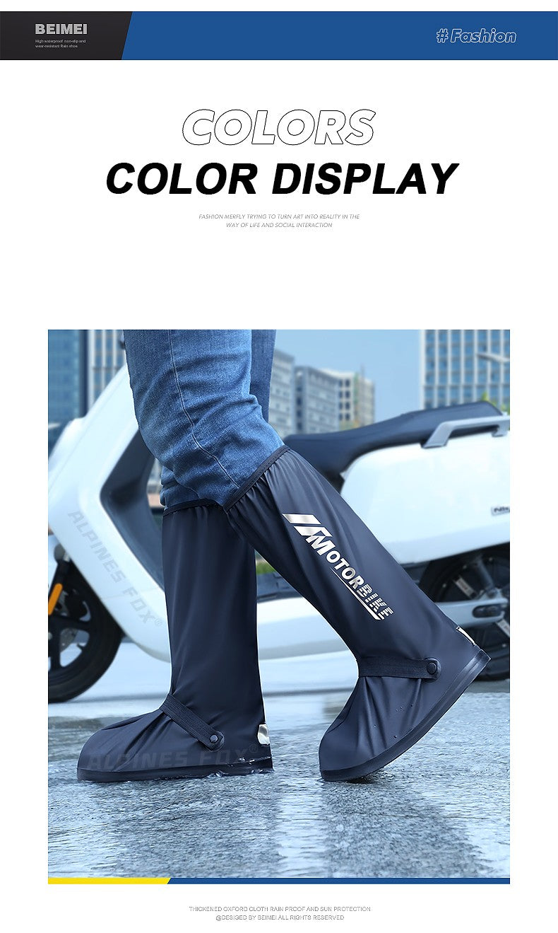 Botas de Chuva de Cano Alto para Motocicleta Impermeáveis Reflexivas Antiderrapantes Calçado para Moto Ciclismo Bicicleta Acessórios de Proteção Reutilizáveis