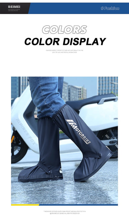 Botas de Chuva de Cano Alto para Motocicleta Impermeáveis Reflexivas Antiderrapantes Calçado para Moto Ciclismo Bicicleta Acessórios de Proteção Reutilizáveis