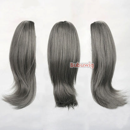 Bubuwig Cabelo Sintético 22 Cores 30cm Curto Liso Rabo de Cavalo Único Moda Anime Preto Vermelho Azul Perucas Cosplay Resistente ao Calor