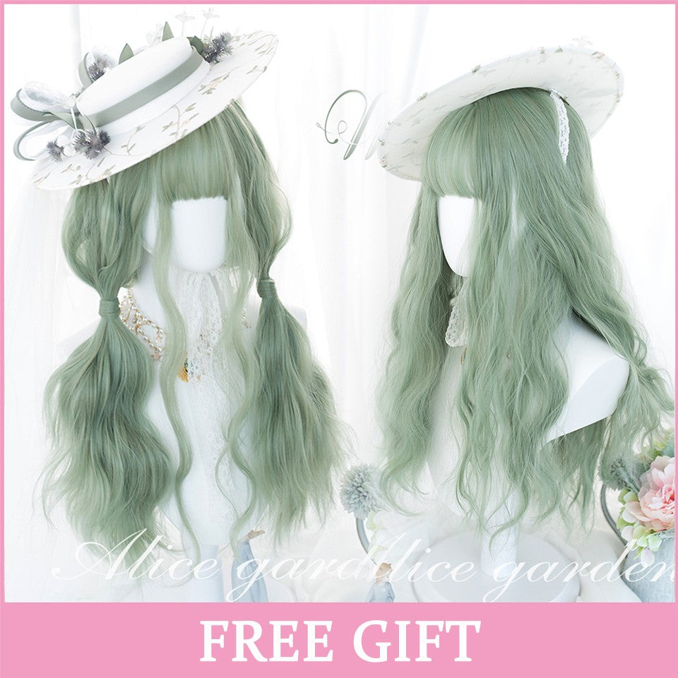 LM? Peruca de cosplay branca ombre de ondas corporais longas, perucas sintéticas resistentes ao calor, perucas Lolita naturais de parte média para mulheresW