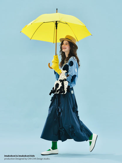 imakokoni 2025 Early Autumn Artistic Washed Braided Bow Half-Dress Casual Retro Women's A-Line Skirt255188