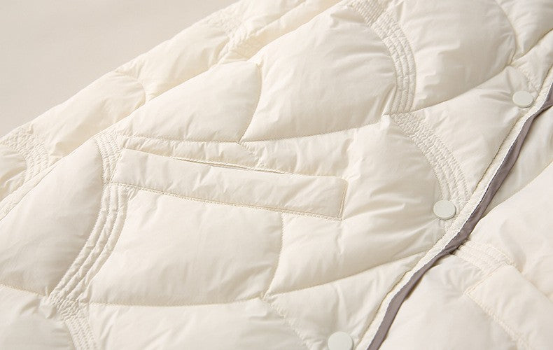2023 Winter New Fashion Stand Collar X-Long Women Down Jackets Female Casual Loose Ultra Lightweigh White Duck Down Warm Coat