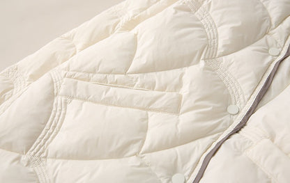 2023 Winter New Fashion Stand Collar X-Long Women Down Jackets Female Casual Loose Ultra Lightweigh White Duck Down Warm Coat