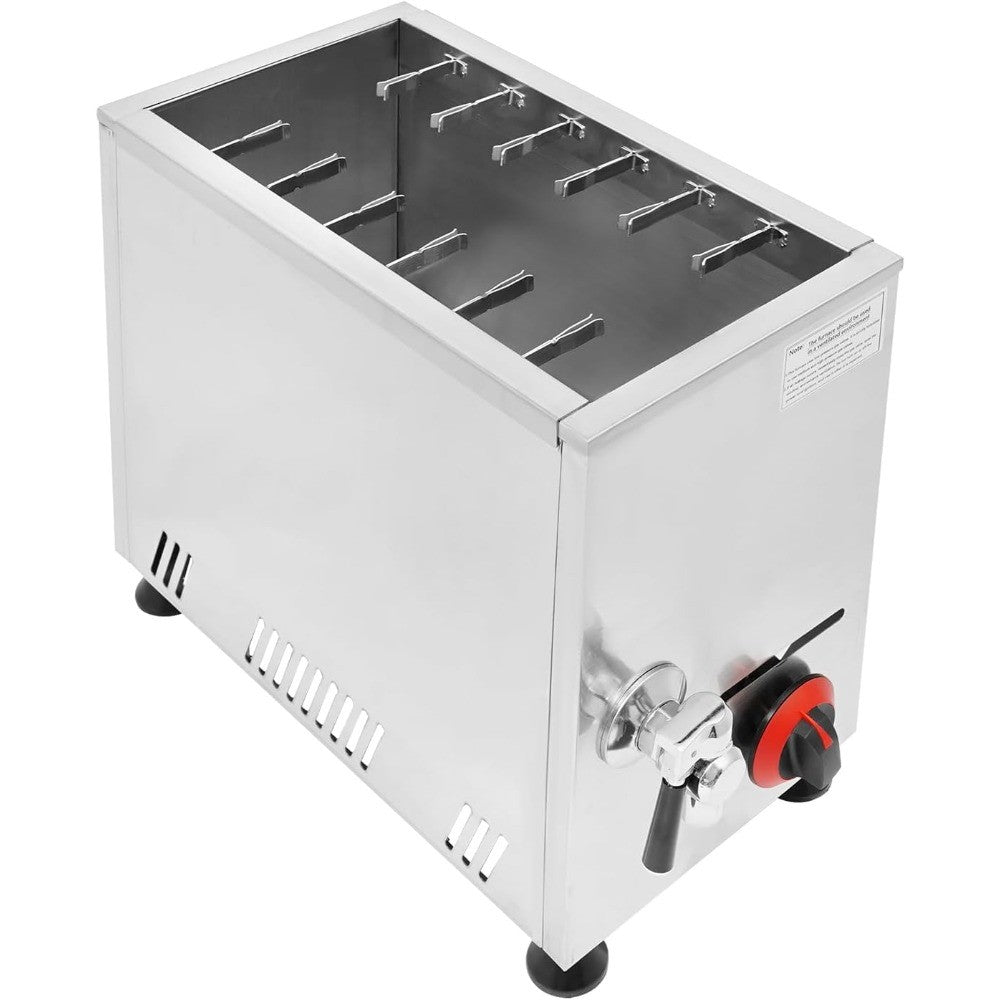 21L/22.19QT Commercial Gas-Powered Hot Corn Dog Fryer with 12 Hot Dog Racks, Adjustable Flame Stainless Steel