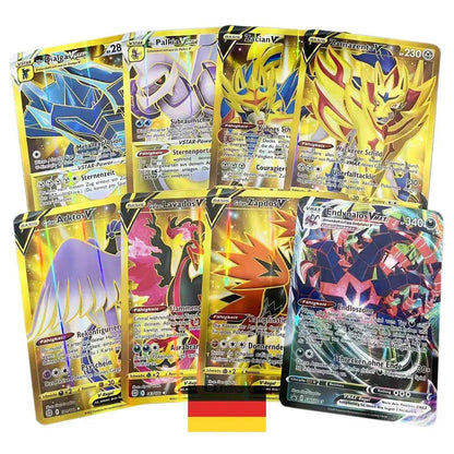 Pokemon 21*15cm Cartas Grandes Arco-Íris Pacote Vstar Letras Gigantes Jumbo Espanhol Alemão Francês Vmax GX Arceus Charizard Carta Rara