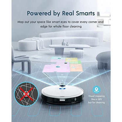 Solução de Limpeza Inteligente para Casa com Robô Aspirador e Passa Pano 3 em 1 com Esvaziamento Automático para Pisos Duros e Tapetes 200 Minutos de Funcionamento 3000Pa H