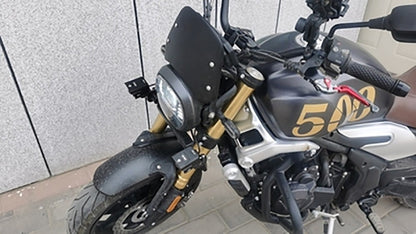 Para-brisa universal para motocicletas, defletor de vento, carenagem para Harley Honda Yamaha Kawasaki Suzuki Cafe Racer, preto
