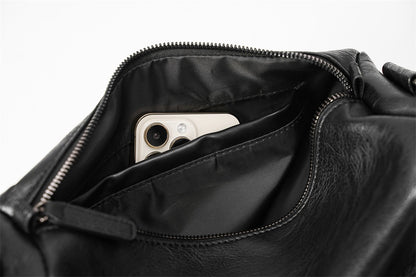 New soft leather men's bag shoulder bag men's leather bag crossbody bag Korean version versatile casual bag small shoulder bag B