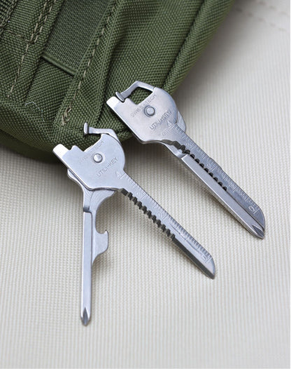 Chaveiro Multifuncional Dobrável Ferramenta Abridor Chave de Fenda EDC 6 Em 1 Sobrevivência ao Ar Livre Resgate Alicate de Bolso Chaveiro