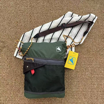 2025 New Ultra-Light Unisex Single-Shoulder Crossbody Bag, Hollow Mesh Color-Blocked Men's Cycling Travel Messenger Bag