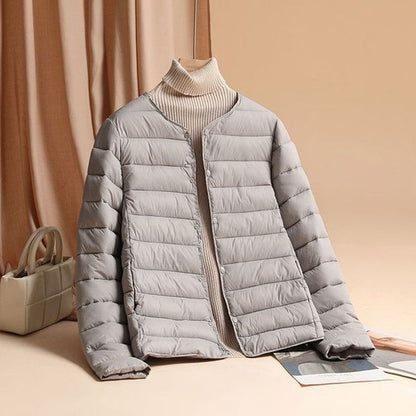 2025 New Autumn Winter Warm Women Jacket Fashion Ultra Lightweight Down Cotton Slim Coat Solid Matt Fabric Windbreaker Parkas