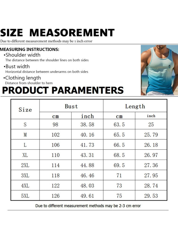 New Men's Outdoor Casual T-Shirt Gym Exercise Sleeveless Shirt Mens Summer Loose