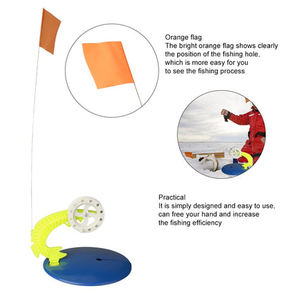 FTK 2 pçs/conjunto de pesca de inverno, bandeira de vara de pesca no gelo, suprimentos de pesca, ponta de plástico, trenó de pesca portátil, bandeiras de pescadores