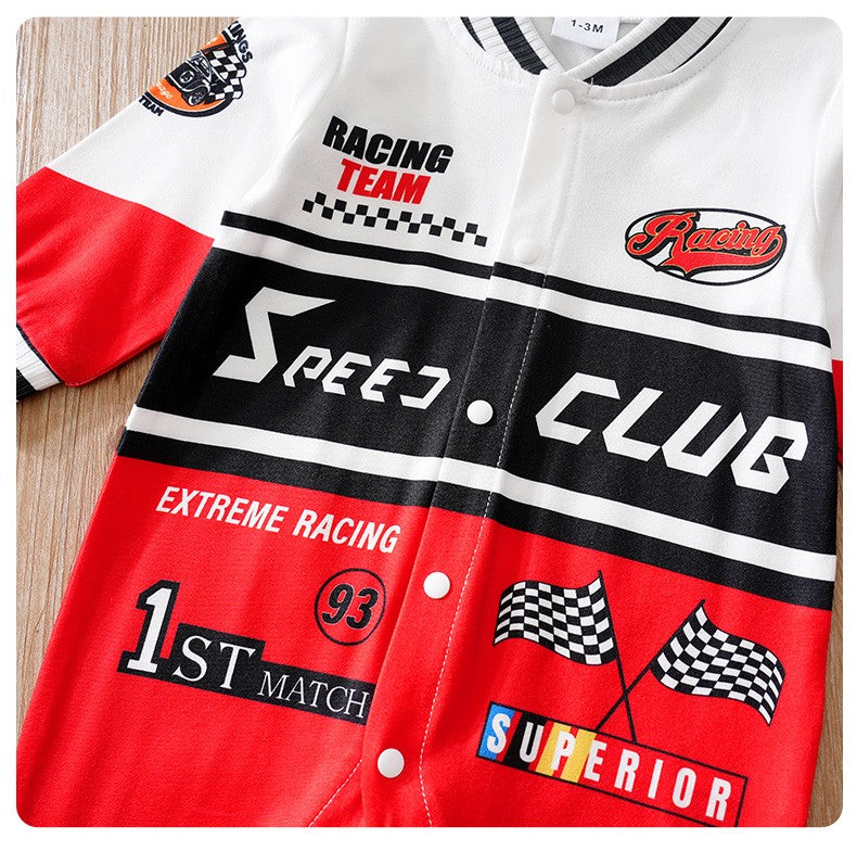 Newborn Clothes Outdoor Racing Clothes Comfortable And Soft For Boys And Girls Spring And Autumn Long Sleeved Baby Jumpsuit