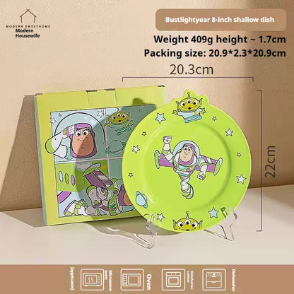 Disney Toy Story Buzz Lightyear Desenho Louça Utensílios Domésticos Pratos Infantis Tigelas de Iogurte Prato de Café da Manhã Presentes de Aniversário
