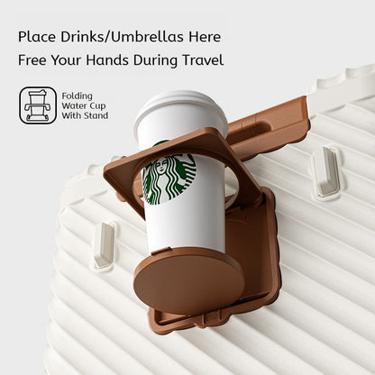 Ofgo Suitcase 20-30 Inches | Cup Holder/Waterproof Pc Suitcase Large Capacity Spinner Suitcase Tsa Travel Trolley Case With Lock