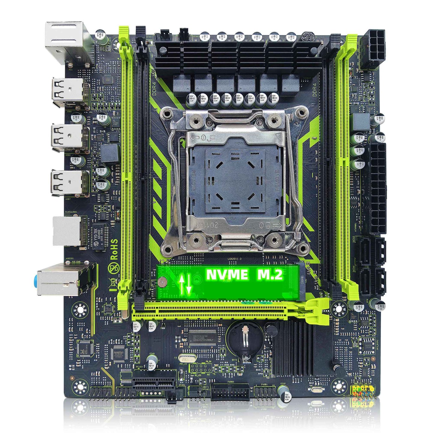 Kit Placa-mãe ZSUS X99-8D4 com CPU LGA2011-3 Xeon E5 2650 V4 DDR4 16GB (1*16GB) 2133MHZ Memória RAM NVME M.2 SATA