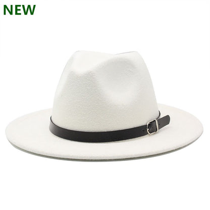 free shipping 2022 new Fashion men fedoras women's fashion jazz hat summer spring black woolen blend cap outdoor casual hat X XL
