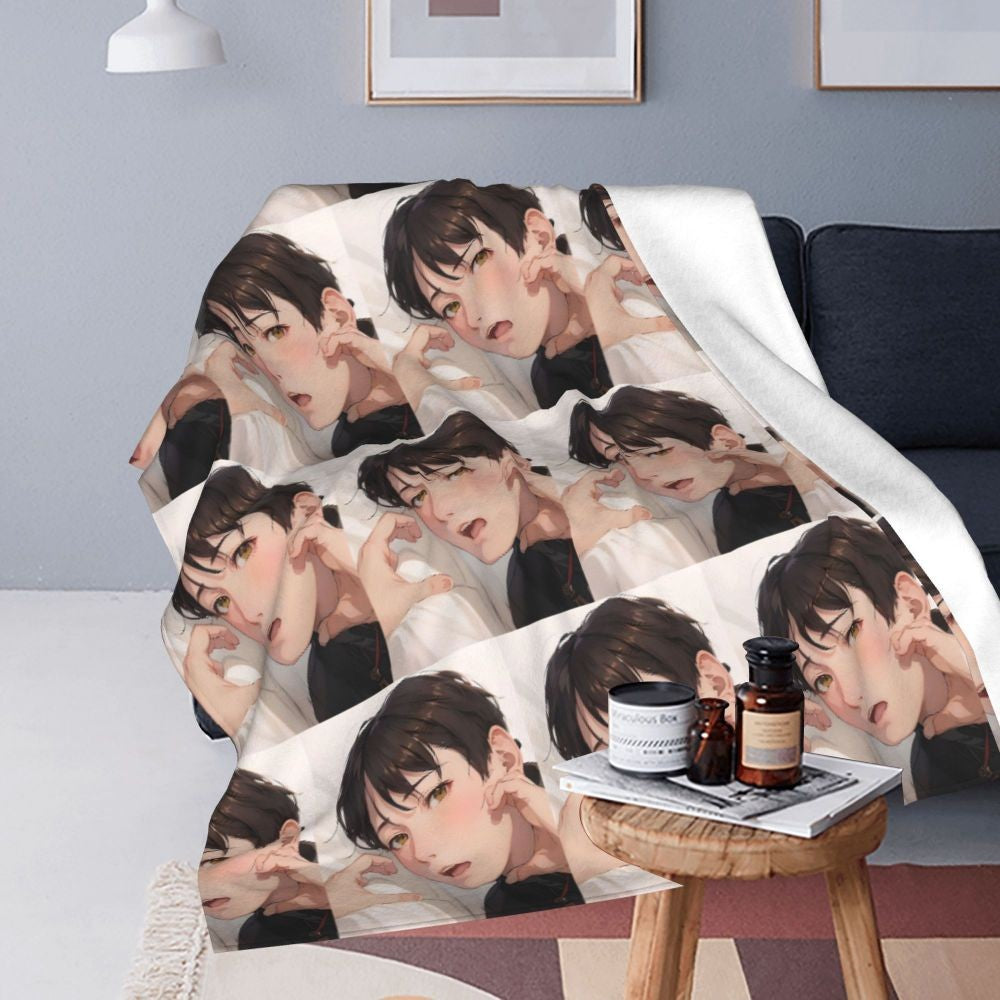 Cha EunWoo Kpop Astro Blankets Soft Warm Flannel Throw Blanket Cover for Bed Living room Picnic Travel Home Sofa