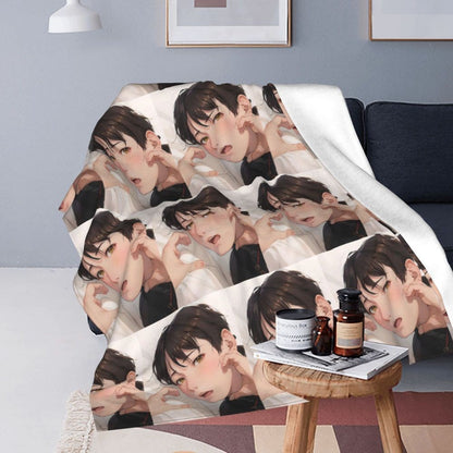 Cha EunWoo Kpop Astro Blankets Soft Warm Flannel Throw Blanket Cover for Bed Living room Picnic Travel Home Sofa